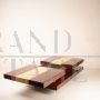 Living room bar table designed by Aldo Tura in wood and parchment