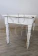 Pair of antique rustic tables in white lacquered poplar, 19th century