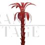 Palm tree-shaped floor lamp in red Murano glass