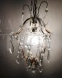 Vintage Maria Theresa style chandelier with crystal drops, 1950s