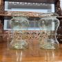 Pair of antique blown Murano glass pharmacy jars from the late 19th century