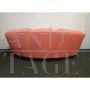 Vintage curved sofa in pink velvet in Gio Ponti style