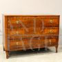 Antique Directoire chest of drawers in inlaid walnut, Italy 18th century                            