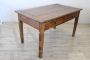 Antique rustic table in poplar wood from the 19th century with two drawers