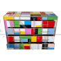 Dresser with 4 drawers in multicolored mosaic glass