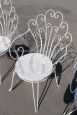 Vintage garden set with white iron table and chairs, 1970s