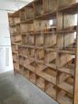 Raised fir industrial shelving unit from 1970s