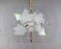 Pietro Chiesa style glass and brass chandelier, 1940s