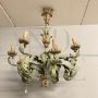 Antique painted wrought iron chandelier with 8 lights, late 19th century