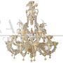 Golden Murano glass chandelier in Rezzonico style