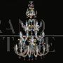 Rezzonico style chandelier in multicolored crystal Murano glass