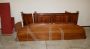 Antique four-door sideboard in walnut with a rounded shape, 19th century