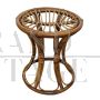 Round stool in bamboo and rattan