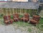 4 Space Age sofa with modular armchairs in brown velvet, 1970s              
                            