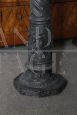 Antique column in bronzed marble carved with classical scenes, early 1900s