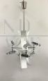 Chandelier attr. Reggiani in white steel with directional spotlights