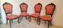 Set of 4 antique Louis Philippe chairs upholstered in carved walnut        