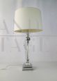 Pair of vintage lamps with glass stem