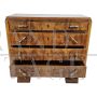 Art deco chest of drawers in walnut briar with four drawers