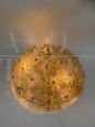 Vintage ceiling light with crystal and gold Murano glass flowers