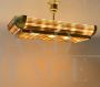 Art Deco chandelier in brass and Murano glass by the Greco company                            