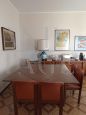 Extendable square table in solid walnut + 4 leather chairs, Italy 1970s