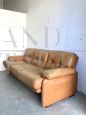 Coronado 3-seater sofa by Afra and Tobia Scarpa in cognac leather