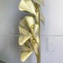 Floor lamp with ginkgo leaves in polished brass, 20th century