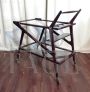 Vintage Cesare Lacca style serving trolley with double glass top