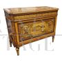 Antique Louis XVI style chest of drawers with inlays of architectures and characters