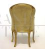 Early 19th century Empire armchair in gilded wood and ocher yellow velvet