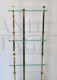 Mid-century modern étagère whatnot bookcase in brass and glass