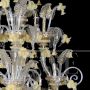 Rezzonico chandelier in golden Murano glass with yellow daffodils