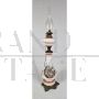 Antique electrified lamp in bronze and hand-painted Murano glass