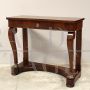 Antique console from the Charles X era in walnut, 19th century Italy