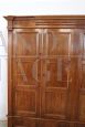 Large antique 4-door walnut wardrobe from the 19th century