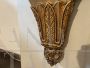 Small antique console table from the Empire period in gilded wood with mirror