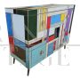 Vintage style design dresser in colored glass