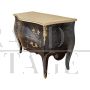 Baroque style dresser in black lacquered wood with golden top