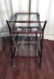 Vintage Cesare Lacca style serving trolley with double glass top