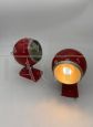 Pair of spotlight wall lights attributed to Reggiani in red metal