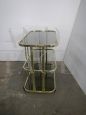 Vintage brass metal trolley with smoked glass tops, 1970s