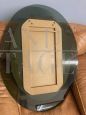 Vintage oval mirror with green smoked glass bottom, 1960s