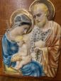 Antique plaque with the Holy Family in majolica by Mica Sesto Fiorentino, 1940