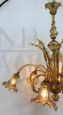 Avem chandelier in amber colored Murano glass, 1930s, with 6 lights