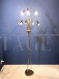 Vintage brass floor lamp with 9 lights, Italy 1950s