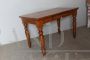 Antique rustic small table with turned legs, 19th century