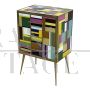 Small dresser with three drawers in multicolored Murano glass 