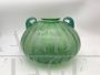 Green Murano glass bowl vase attributed to Seguso, Italy 1980s