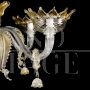 Finely crafted Murano glass floor lamp with 24 kt gold